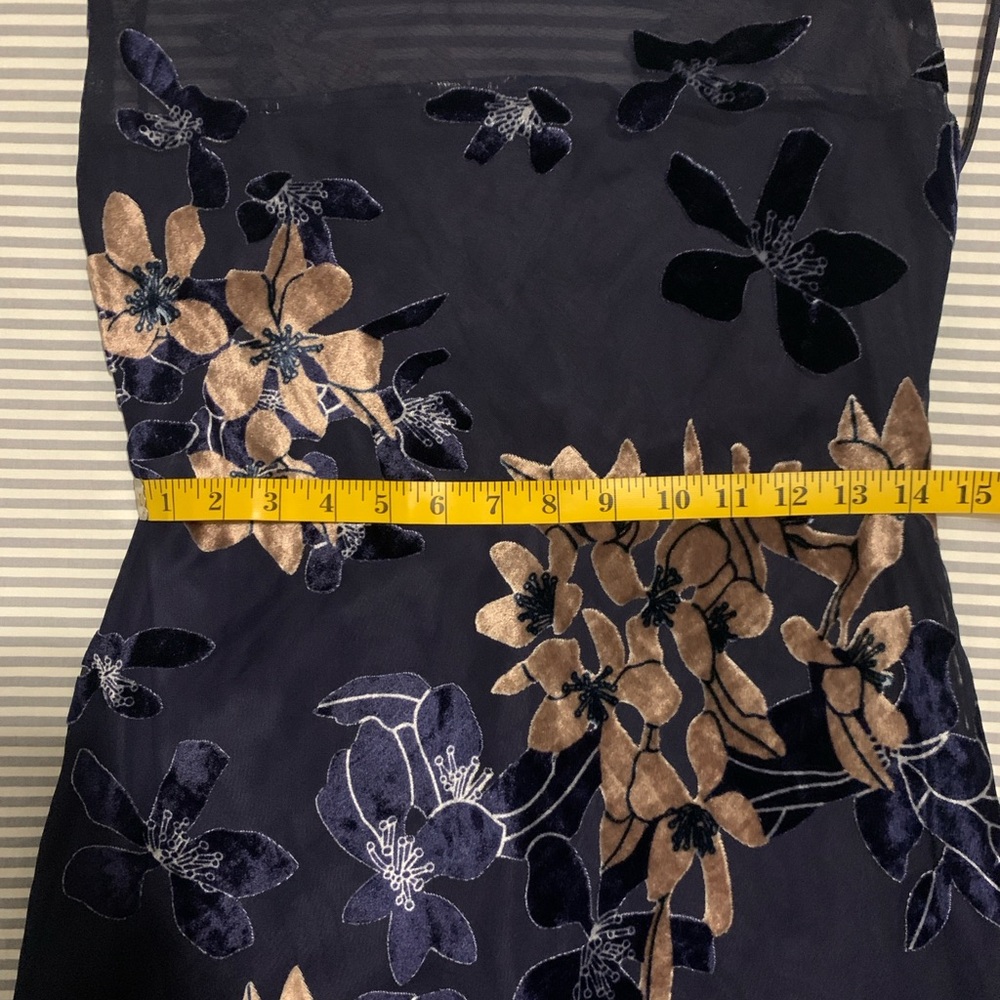 Hello Molly Ninety Kisses Blue Mocha Print Velvet Burnout Slip Mini Dress Size M - Picture 10 of 16